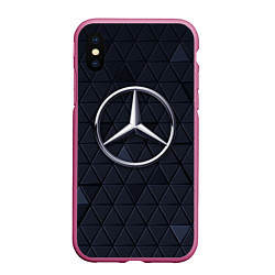 Чехол iPhone XS Max матовый MERCEDES BENZ 3D Geometry 3Д, цвет: 3D-малиновый