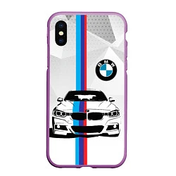 Чехол iPhone XS Max матовый BMW БМВ M PERFORMANCE, цвет: 3D-фиолетовый