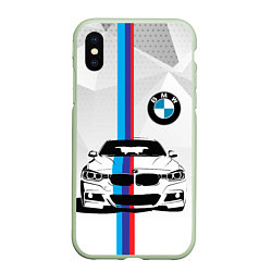 Чехол iPhone XS Max матовый BMW БМВ M PERFORMANCE, цвет: 3D-салатовый
