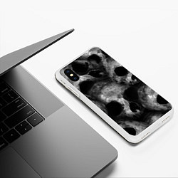 Чехол iPhone XS Max матовый Груда черепов, цвет: 3D-белый — фото 2