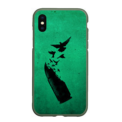 Чехол iPhone XS Max матовый Freedom, цвет: 3D-темно-зеленый