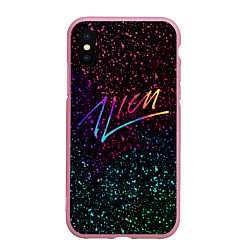 Чехол iPhone XS Max матовый AVICII АВТОГРАФ RAIBOW, цвет: 3D-розовый