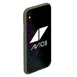 Чехол iPhone XS Max матовый AVICII RAIBOW STYLE, цвет: 3D-темно-зеленый — фото 2