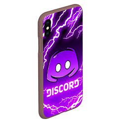 Чехол iPhone XS Max матовый DISCORD ДИСКОРД МОЛНИЯ, цвет: 3D-коричневый — фото 2