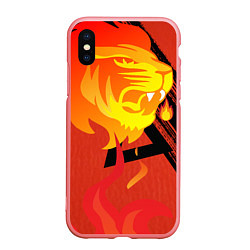 Чехол iPhone XS Max матовый Огненный лев, цвет: 3D-баблгам