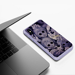 Чехол iPhone XS Max матовый Бедные души, цвет: 3D-светло-сиреневый — фото 2