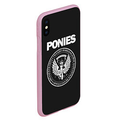 Чехол iPhone XS Max матовый Pony x Ramones, цвет: 3D-розовый — фото 2