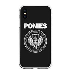 Чехол iPhone XS Max матовый Pony x Ramones, цвет: 3D-белый