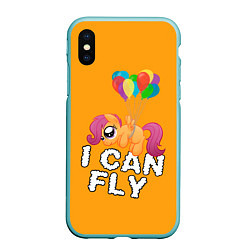 Чехол iPhone XS Max матовый Я могу летать, цвет: 3D-мятный