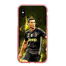 Чехол iPhone XS Max матовый Cristiano Ronaldo Juventus, цвет: 3D-баблгам
