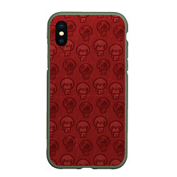 Чехол iPhone XS Max матовый Isaacs pattern, цвет: 3D-темно-зеленый