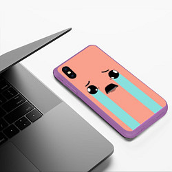 Чехол iPhone XS Max матовый Crying Isaac, цвет: 3D-фиолетовый — фото 2