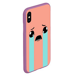Чехол iPhone XS Max матовый Crying Isaac, цвет: 3D-фиолетовый — фото 2