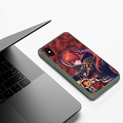 Чехол iPhone XS Max матовый Diluc - Genshin Impact, цвет: 3D-темно-зеленый — фото 2