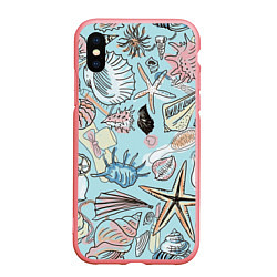 Чехол iPhone XS Max матовый Морские обитатели, цвет: 3D-баблгам