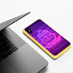 Чехол iPhone XS Max матовый Судно неон, цвет: 3D-желтый — фото 2