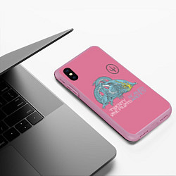 Чехол iPhone XS Max матовый 21 pilots scaled and icy dragon, цвет: 3D-розовый — фото 2