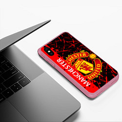 Чехол iPhone XS Max матовый МАНЧЕСТЕР MANCHESTER UNITED, цвет: 3D-малиновый — фото 2