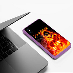 Чехол iPhone XS Max матовый Юно в огне Чёрный клевер, цвет: 3D-фиолетовый — фото 2