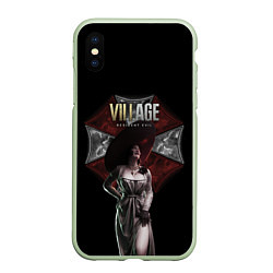 Чехол iPhone XS Max матовый Resident Evil Lady Dimitrescu, цвет: 3D-салатовый