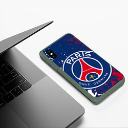 Чехол iPhone XS Max матовый ФК ПСЖ FC PSG PARIS SG, цвет: 3D-темно-зеленый — фото 2