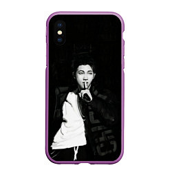 Чехол iPhone XS Max матовый Namjoon black, цвет: 3D-фиолетовый