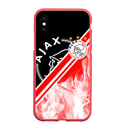 Чехол iPhone XS Max матовый FC AJAX AMSTERDAM ФК АЯКС цвета 3D-красный — фото 1