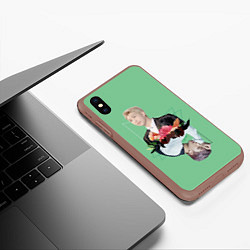 Чехол iPhone XS Max матовый RM x J-Hope, цвет: 3D-коричневый — фото 2