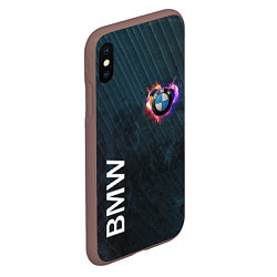 Чехол iPhone XS Max матовый BMW Heart Grooved Texture, цвет: 3D-коричневый — фото 2