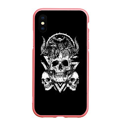 Чехол iPhone XS Max матовый Черепа и Вороны Skulls Raven, цвет: 3D-баблгам