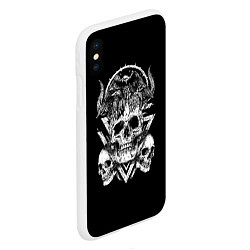 Чехол iPhone XS Max матовый Черепа и Вороны Skulls Raven, цвет: 3D-белый — фото 2