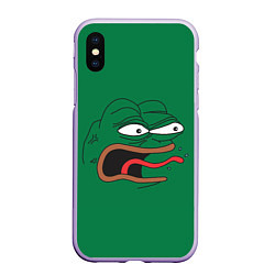 Чехол iPhone XS Max матовый Pepe skin, цвет: 3D-светло-сиреневый