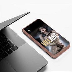 Чехол iPhone XS Max матовый Леди Альсина Димитреску, цвет: 3D-коричневый — фото 2