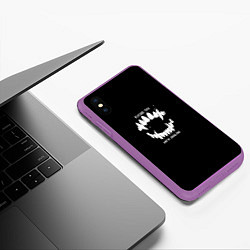Чехол iPhone XS Max матовый Клыки, цвет: 3D-фиолетовый — фото 2