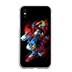 Чехол iPhone XS Max матовый Sonics team, цвет: 3D-белый