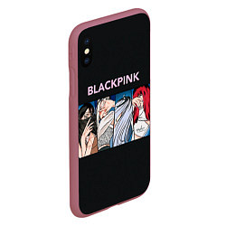 Чехол iPhone XS Max матовый Hide eyes Blackpink, цвет: 3D-малиновый — фото 2