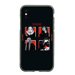 Чехол iPhone XS Max матовый BLACKPINK Red and black, цвет: 3D-темно-зеленый