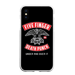 Чехол iPhone XS Max матовый Five Finger Death Punch 5FDP, цвет: 3D-белый