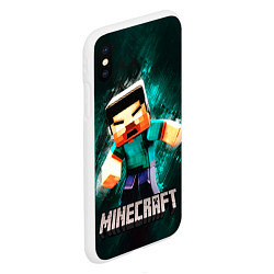 Чехол iPhone XS Max матовый MINECRAFT, цвет: 3D-белый — фото 2