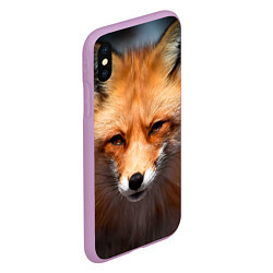 Чехол iPhone XS Max матовый Хитрая лисица, цвет: 3D-сиреневый — фото 2