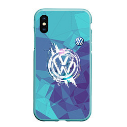 Чехол iPhone XS Max матовый VOLKSWAGEN, цвет: 3D-мятный