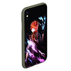 Чехол iPhone XS Max матовый ТАРТАЛЬЯ - GENSHIN IMPACT NEON, цвет: 3D-темно-зеленый — фото 2