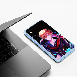 Чехол iPhone XS Max матовый ТАРТАЛЬЯ - ИГРА GENSHIN IMPACT, цвет: 3D-голубой — фото 2