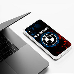 Чехол iPhone XS Max матовый БМВ - Racing, цвет: 3D-белый — фото 2
