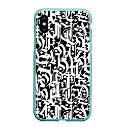 Чехол iPhone XS Max матовый КАЛЛИГРАФИЯ CALLIGRAPHY, цвет: 3D-мятный