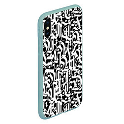 Чехол iPhone XS Max матовый КАЛЛИГРАФИЯ CALLIGRAPHY, цвет: 3D-мятный — фото 2