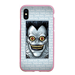 Чехол iPhone XS Max матовый Death Note надписи Рюк