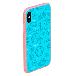Чехол iPhone XS Max матовый Морская тема, цвет: 3D-баблгам — фото 2