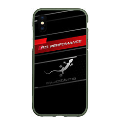 Чехол iPhone XS Max матовый RS PERFOMANCE QUATTRO Z, цвет: 3D-темно-зеленый