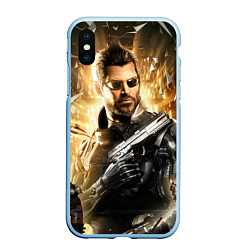 Чехол iPhone XS Max матовый Adam Jensen, цвет: 3D-голубой